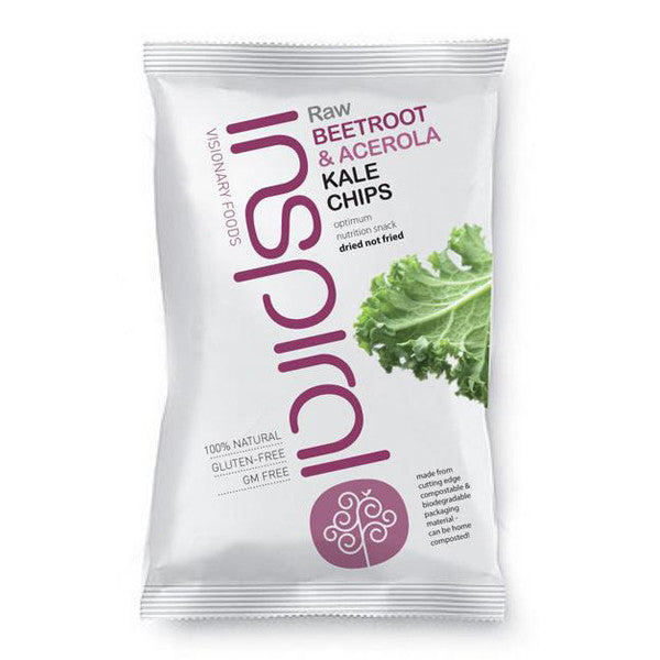 Inspiral Raw Organic Beetroot & Acerola Kale Chips